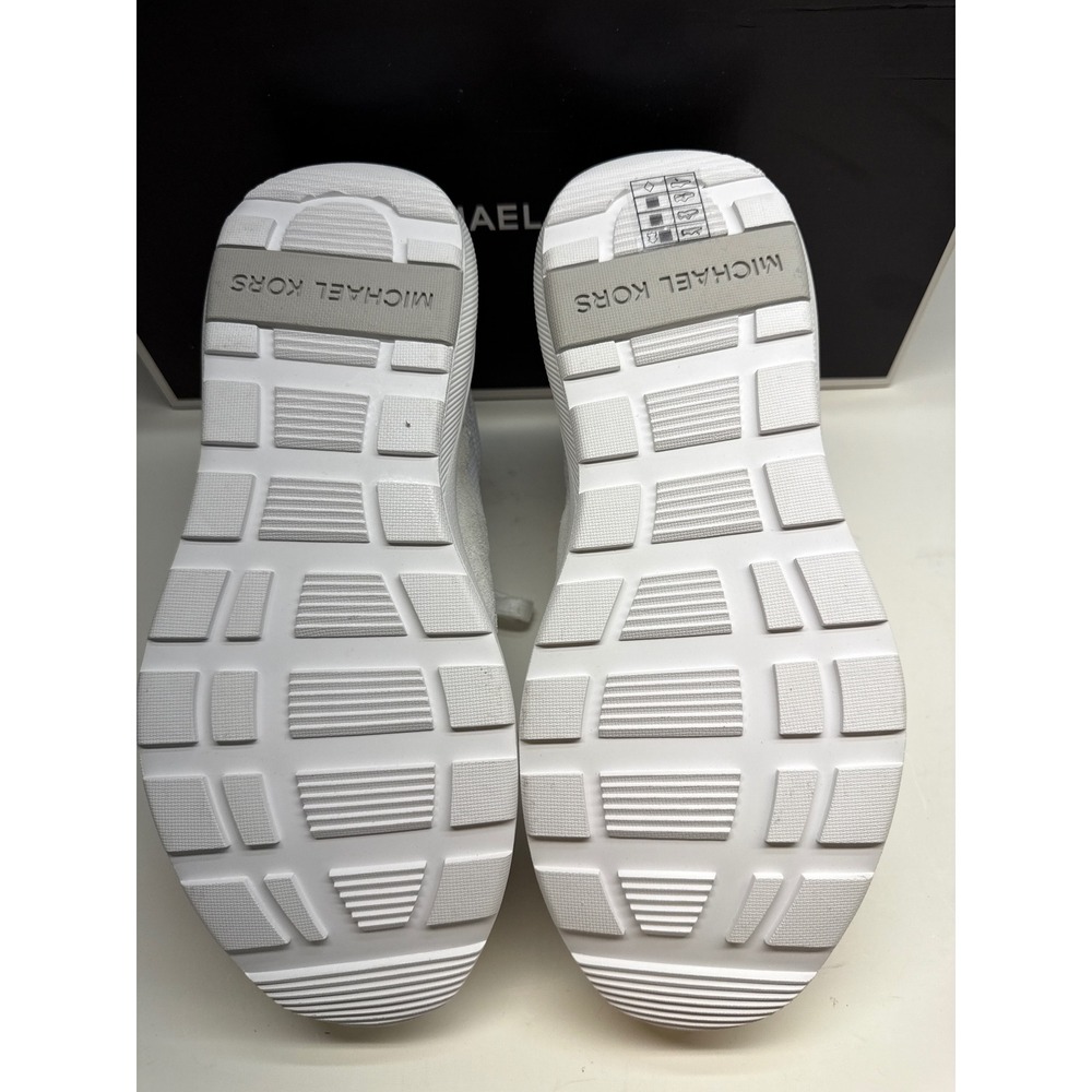 New Michael Kors Trevor Trainer White Mesh Suede Sneakers 42F4TRFS7D Mens Size 9 - Picture 11 of 11